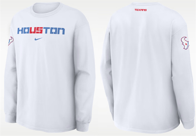 Men's White Houston Texans 2026 Rivalries Collection Long-Sleeve T-Shirt